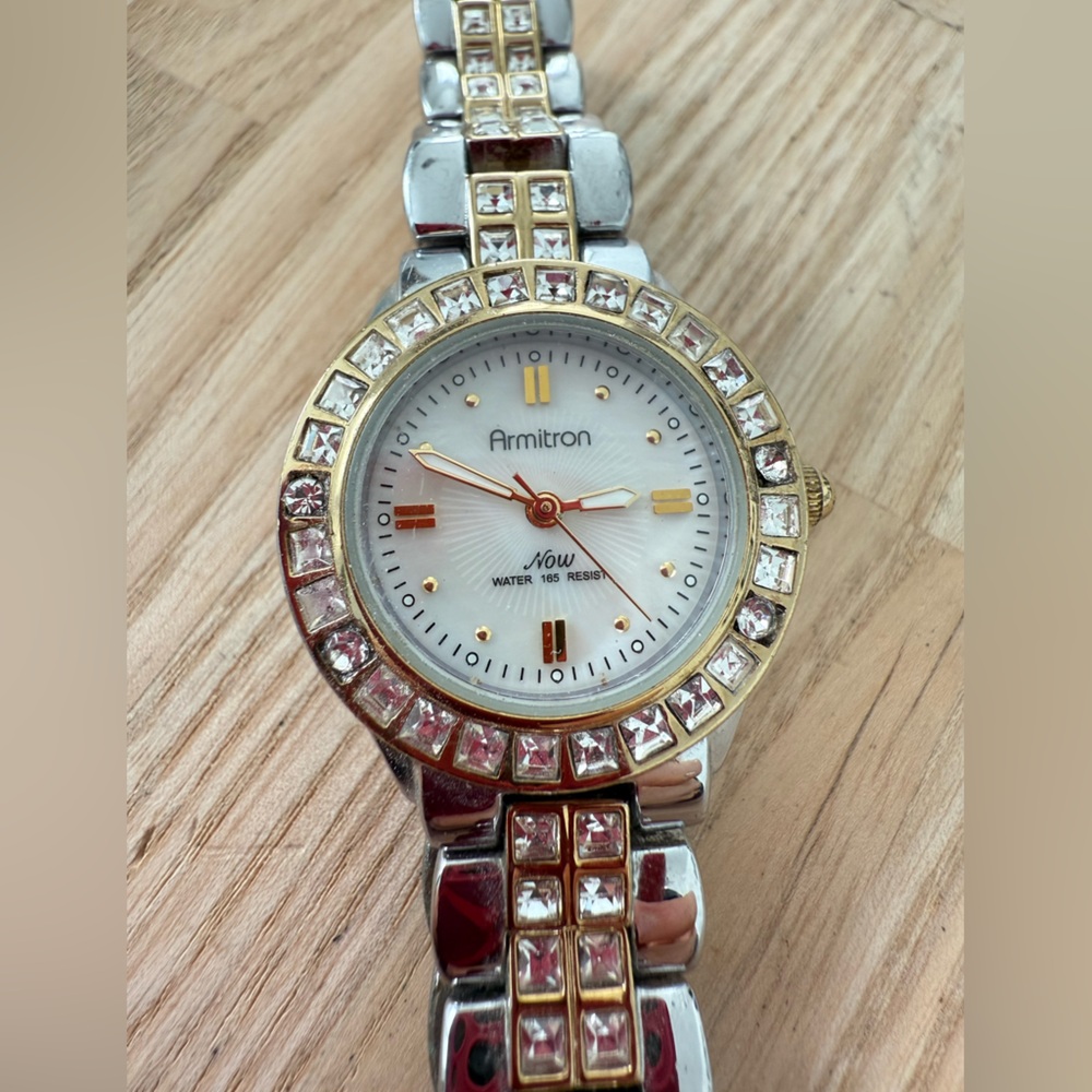 Armitron now ladies two tone dress watch NEW BATTERY